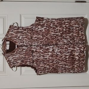 CHICO'S, Size 2, Shiny Quilted Animal Print Vest